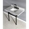 Kingston Brass 36X22 Carrara Marble Vanity Top W/Brass Feet Combo, Carrara Marble/Blk KVPB3630MBSQ0 - alternate 2